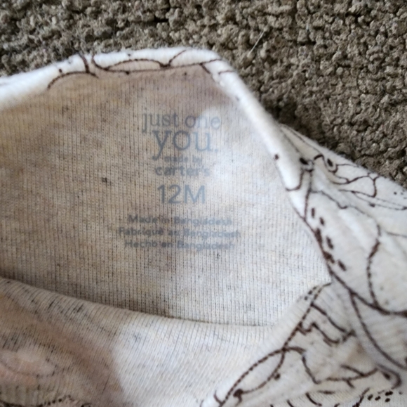 Cream Fox L/S Onesie, Kid's 12M - Picture 3 of 5